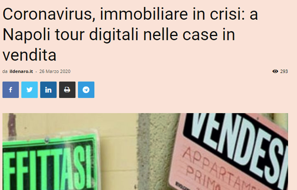 Immagine articolo Coronavirus, immobiliare in crisi: a Napoli tour digitali nelle case in vendita